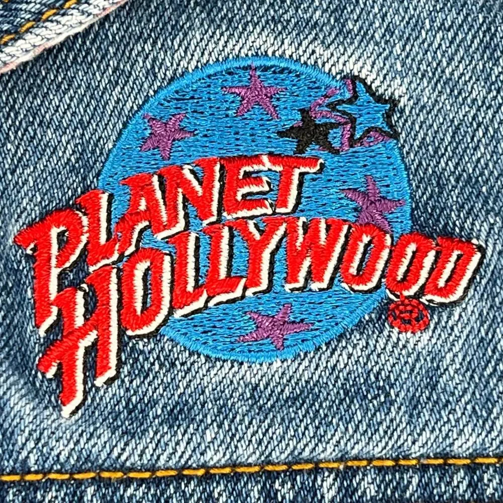 90s Planet Hollywood San Antonio denim jean jacket 1990s vintage kids XL